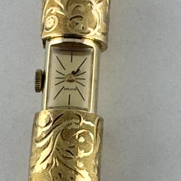 Vintage Glycine Swiss Pendant Peek a Boo or Slide Watch 30 in Italian Rope Chain main image 5